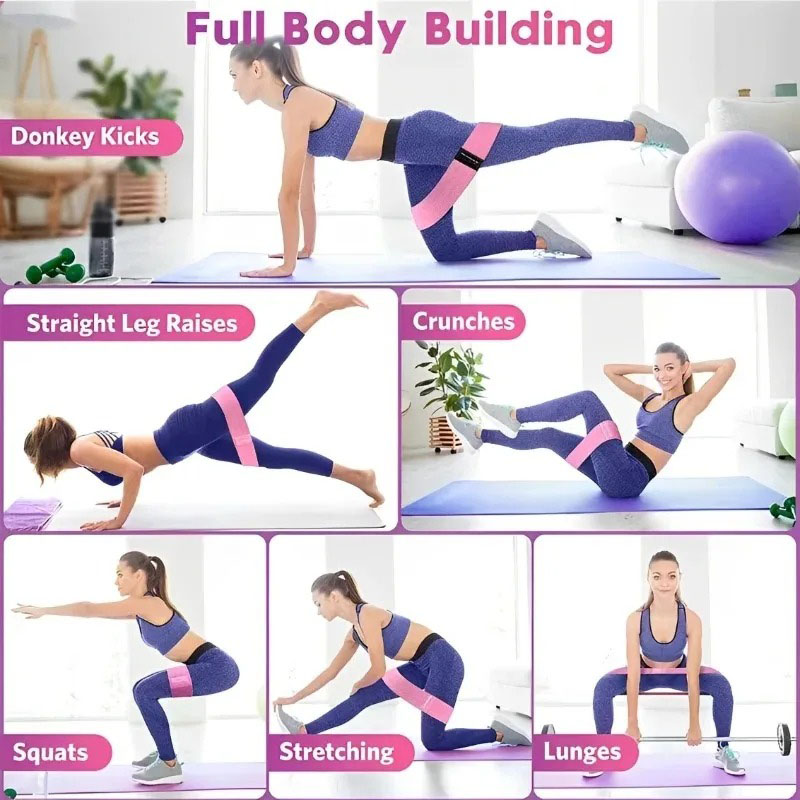 3Pcs Fabric Resistance Hip Boo - Yoga Fitness Resistance Band ulasan dan harga